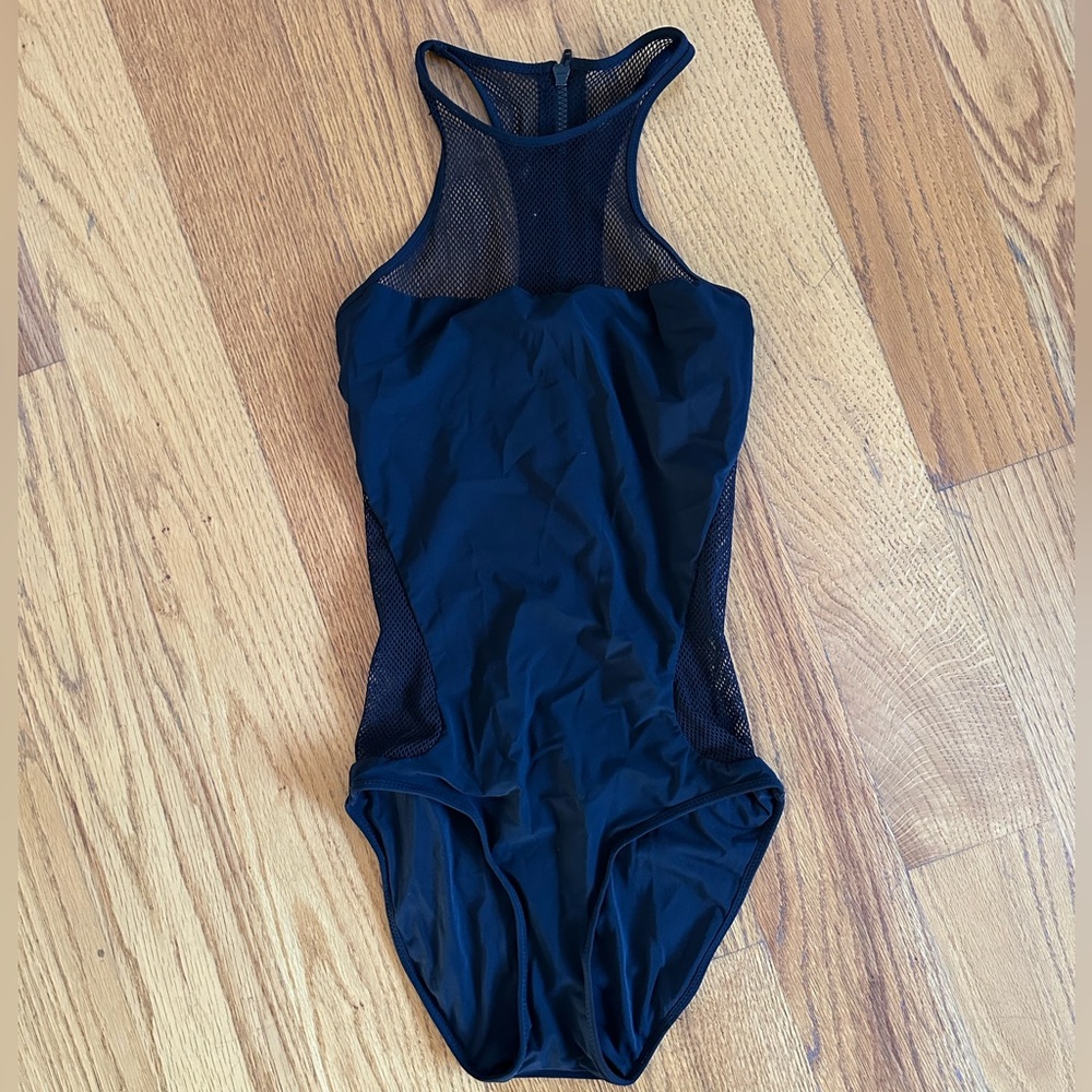 Alexander Wang Black Mesh One-Piece Swimsuit